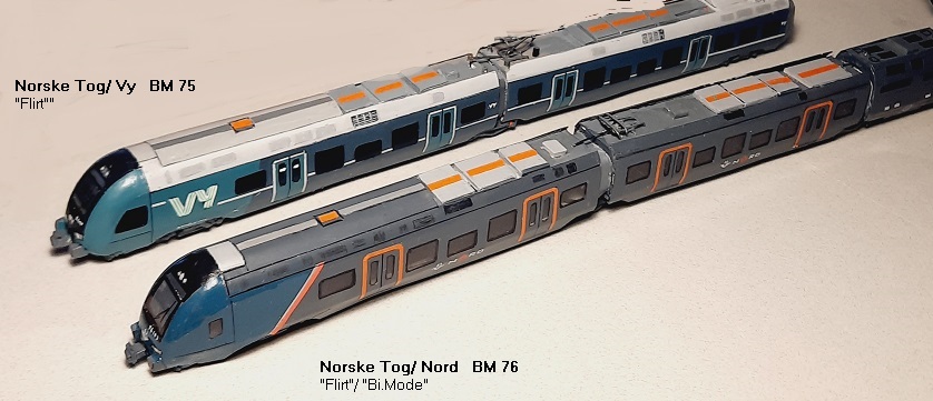 Norske Tog/ Vy  BM 75,    Norske Tog/ Nord  BM 76