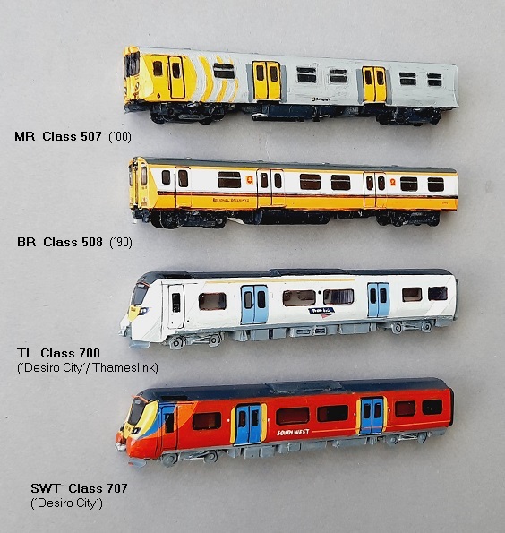 MR Class 507,  BR Class 508,  TL Class 700 (´Desiro City´/ Thameslink),  SWT Class 707 (´Desiro City´)