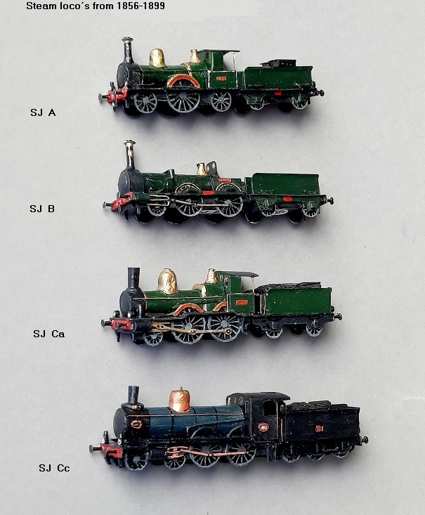 Steam loco´s (until 1899):   SJ A,   SJ B,   SJ Ca,   SJ Cc