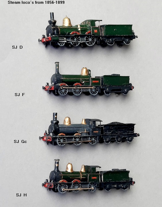Steam loco´s (until 1899):   SJ D,   SJ F,   SJ Gc,   SJ H