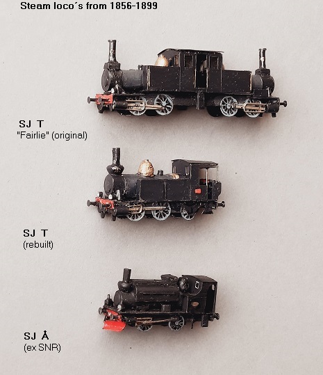 Steam loco´s (until 1899):   SJ T (´Farlie´, original),  SJ T (rebuild),  SJ Å