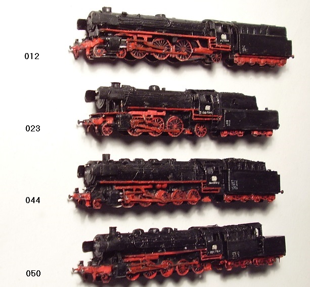 Steam locos: DB 012,  DB 023,  DB 044,  DB 050
