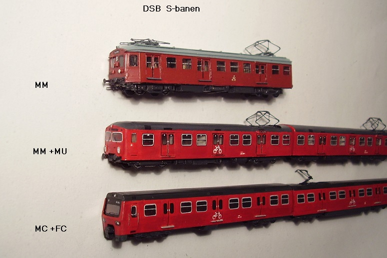S-tog:  DSB MM (gamla & nya),  DSB FC/MC