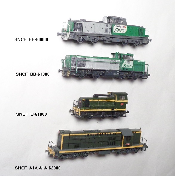 SNCF BB-60000,  SNCF C-61000,  SNCF BB-61000,  SNCF A1A A1A-62000