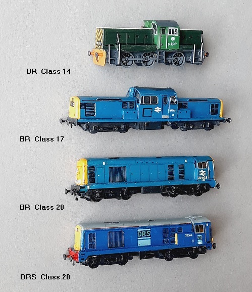 BR Class 14,  BR Class 17,   BR Class 20,   DRS Class 20