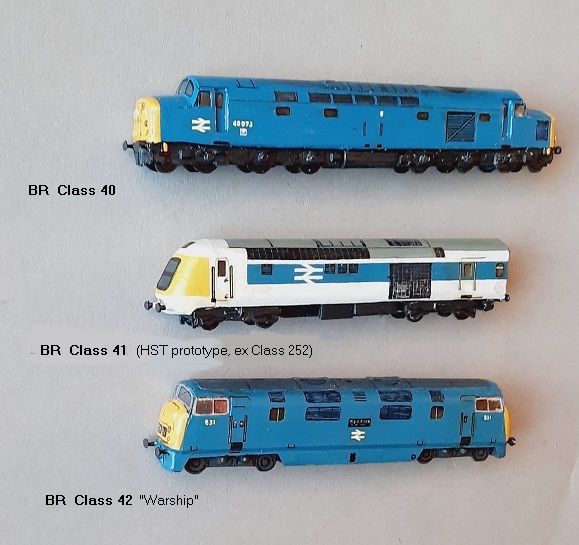 BR Class 40,  BR Class 41 (HST prototyp),  BR Class 42 (´Warship´)