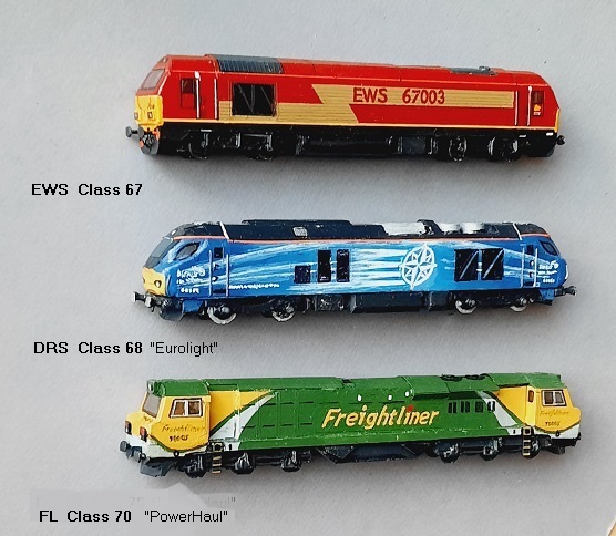 EWS Class 67,  DRS Class 68 (´Eurolight´),  FL Class 70 (´PowerHaul´)