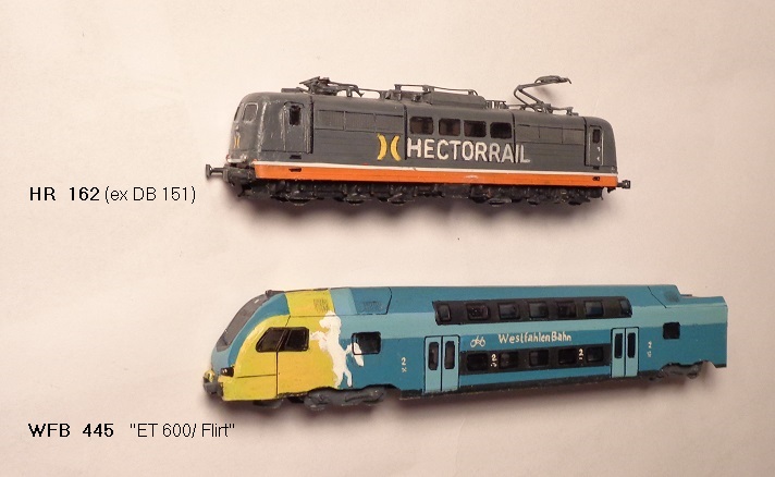 HectorRail 162 (Ex DB 151),  WFB 445 (ETR 600/ Stadler Kiss)