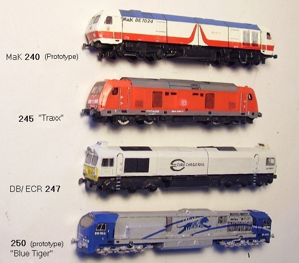 DB 240,  DB 245 (Traxx DE),  DB 247,  DB 250