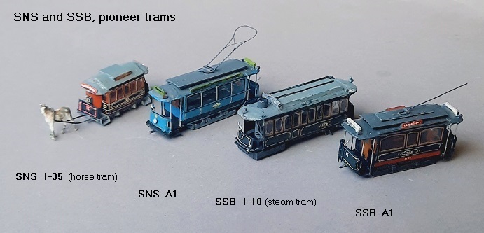SNS och SSB, die frühesten Straßenbahnunternehmen